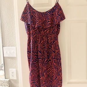 Orange and Navy Print Soprano Dress